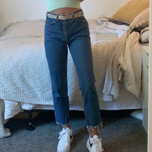 Vintage straight leg medium wash jeans